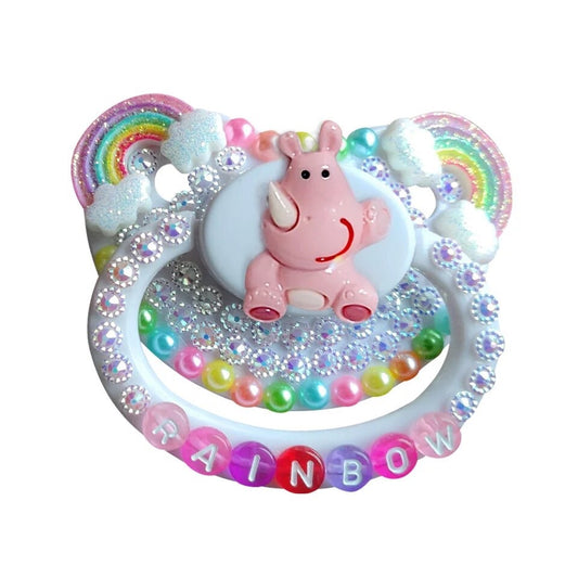 Rainbow Hippo Adult Pacifier