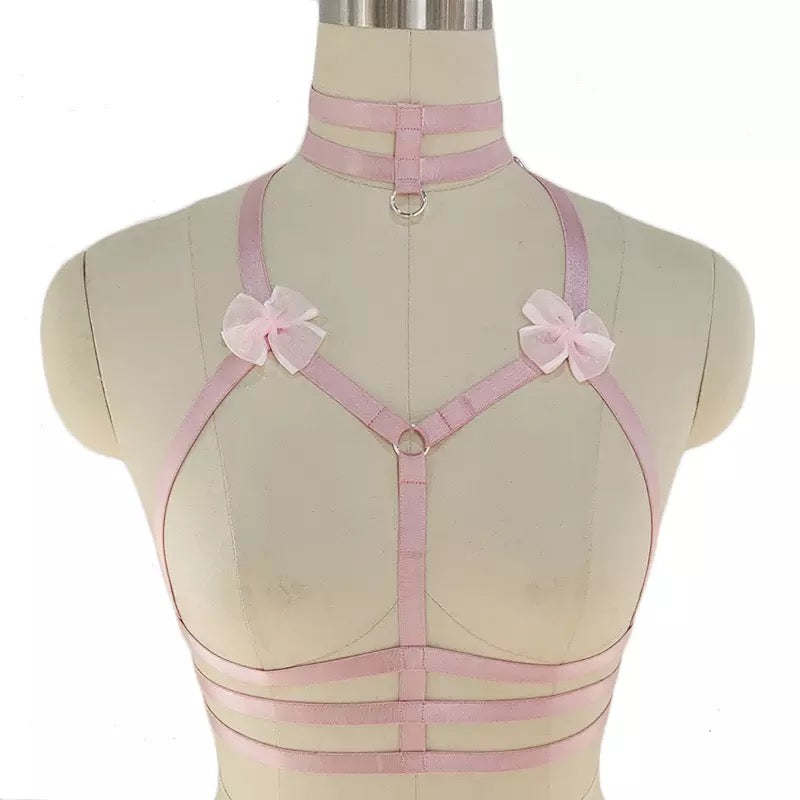 Pastel Pink Vegan Leather Chest Harness – DDLGVerse