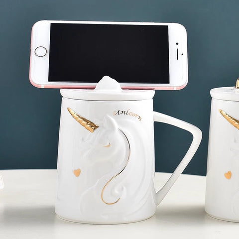 Unicorn Mug with Phone Holder