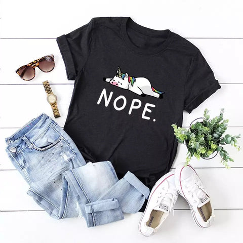 DDLGVERSE Nope Unicorn T-Shirt Black