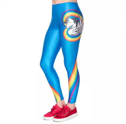 DDLGVERSE Unicorn Rainbow Swirl Leggings