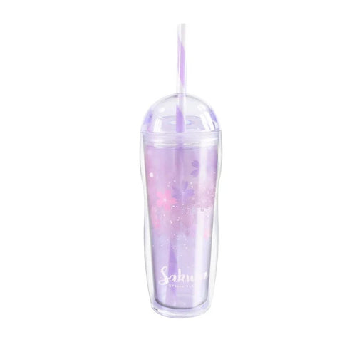 Sakura Straw Bottle Cups