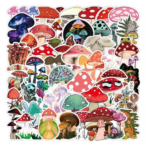 50 Piece Mushroom Stickers