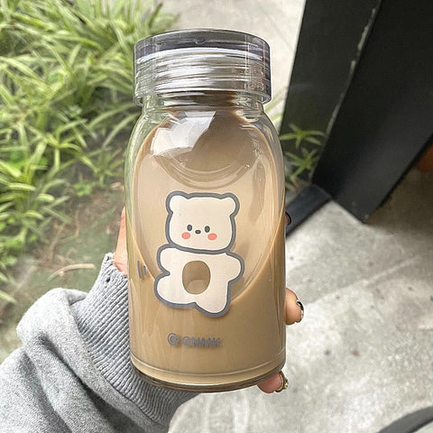 Teddy Bear Glass Bottle