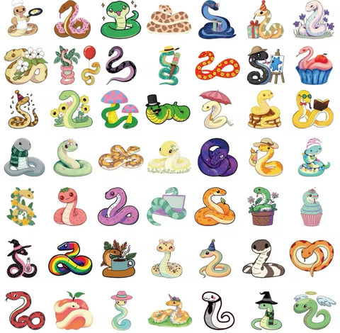 Sassy Snake Stickers 50 pcs