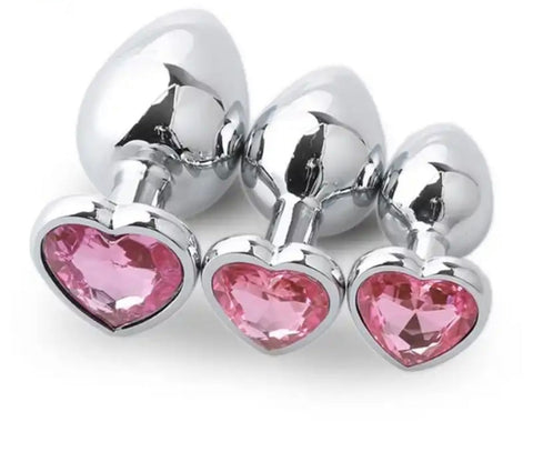 Pink Heart Gem Anal Plug / Training Kit