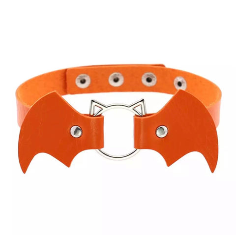 Vegan Leather Bat Baby Collar