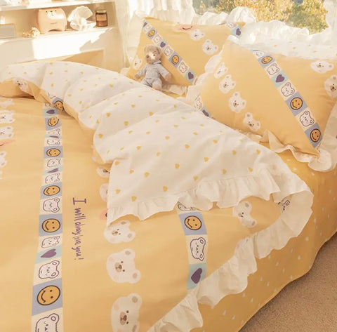 Ruffle Bears Bedding Set