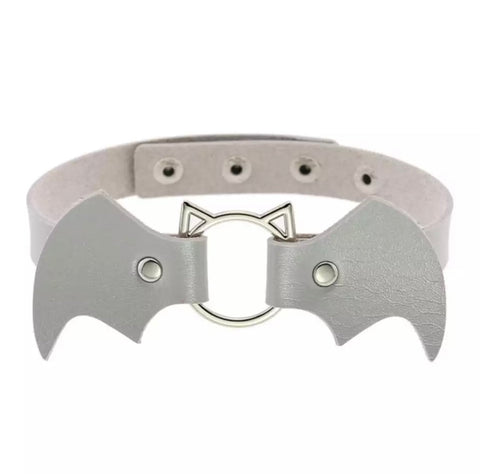 Vegan Leather Bat Baby Collar