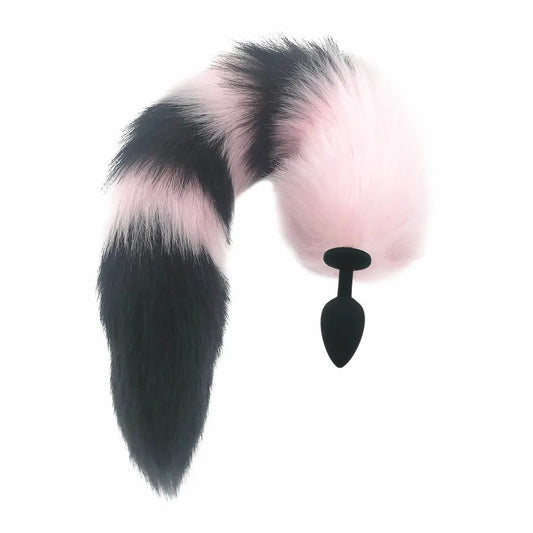 Pastel Pink & Black Tail Plug