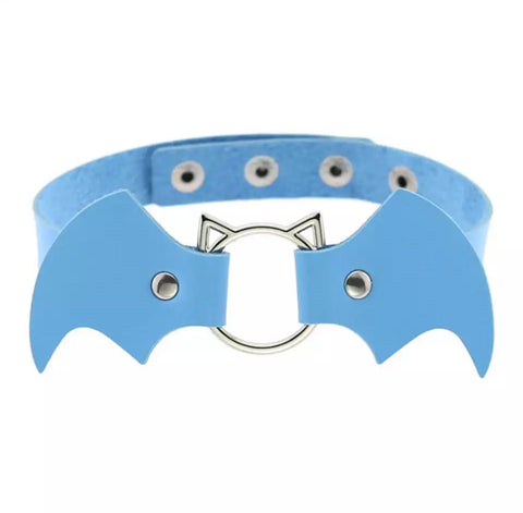 Vegan Leather Bat Baby Collar