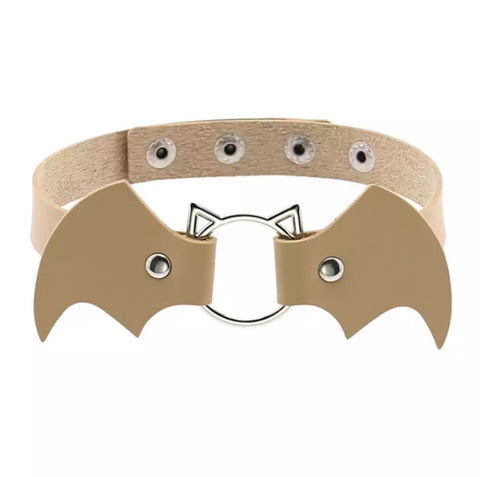 Vegan Leather Bat Baby Collar