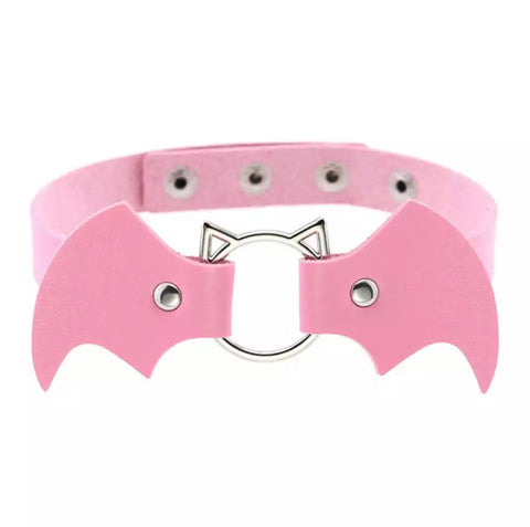 Vegan Leather Bat Baby Collar