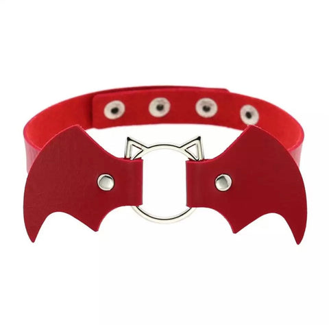 Vegan Leather Bat Baby Collar