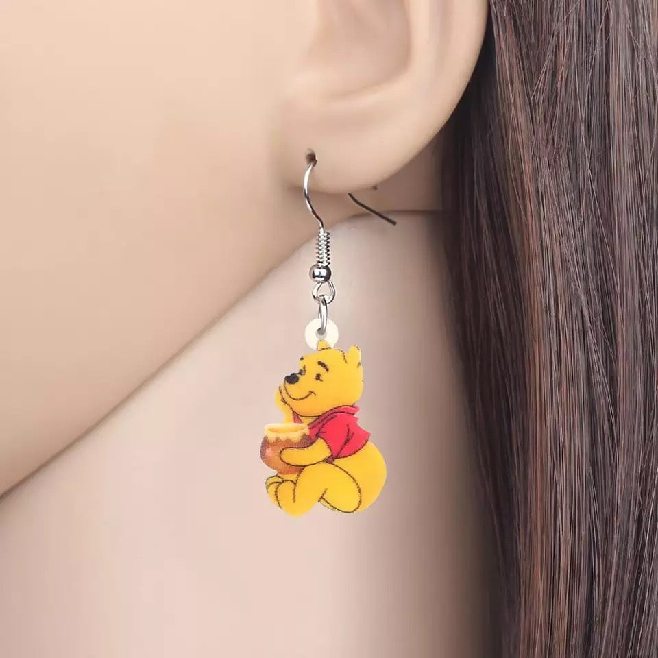 DDLGVERSE Winnie the Pooh Earrings On Model