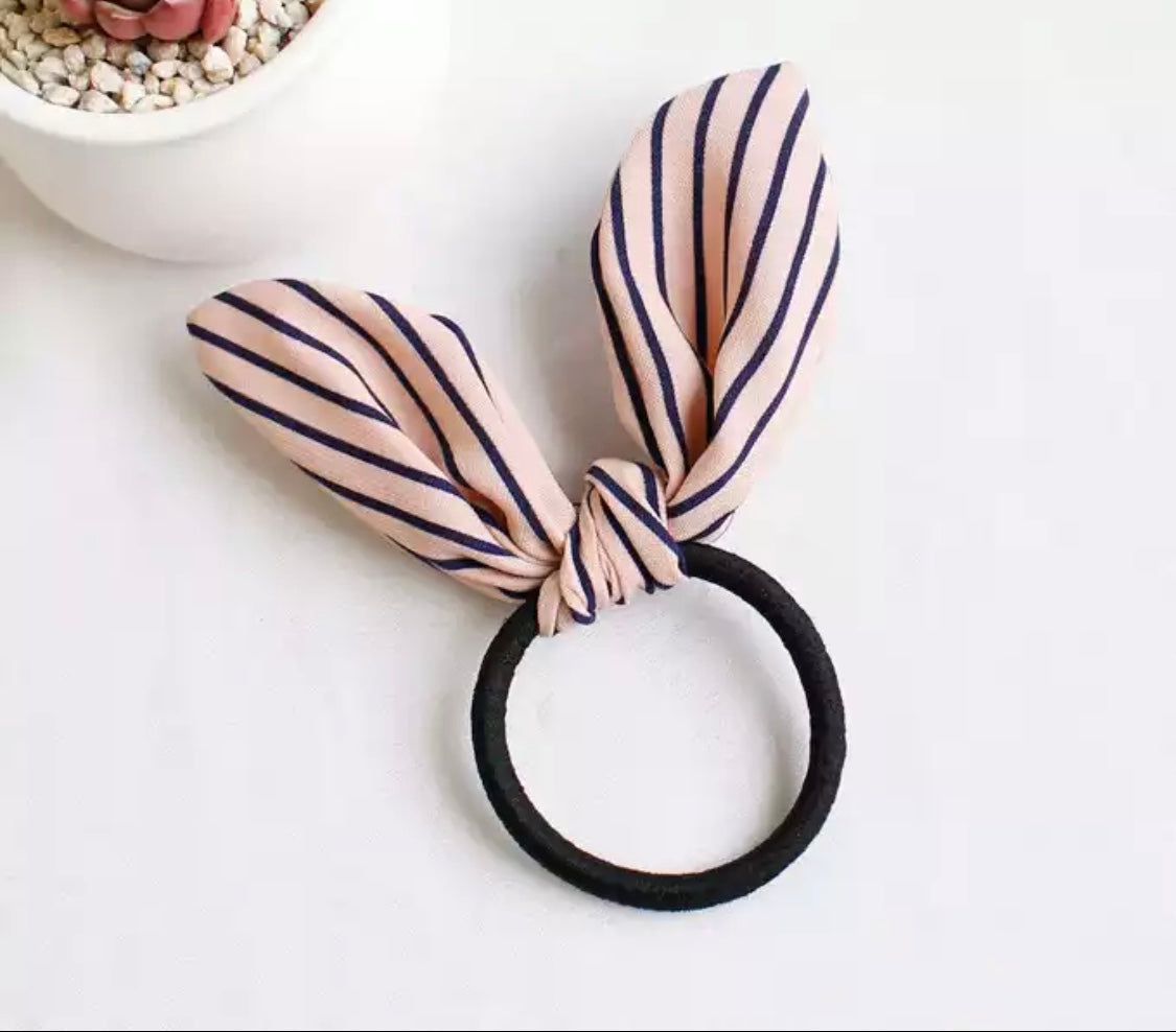 DDLGVERSE Bow Hair Ties Pink Stripes