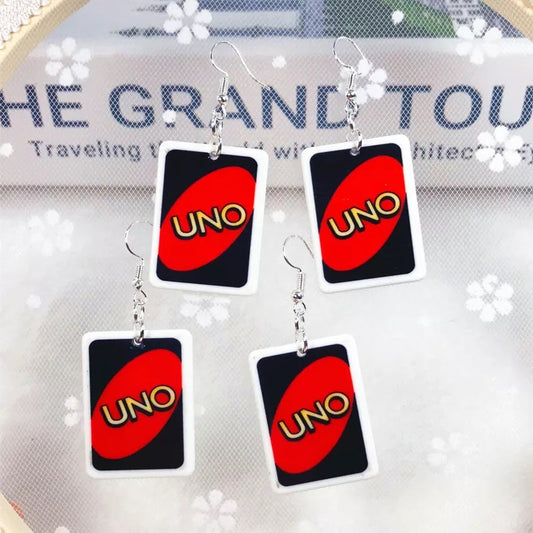 Uno Card Earrings