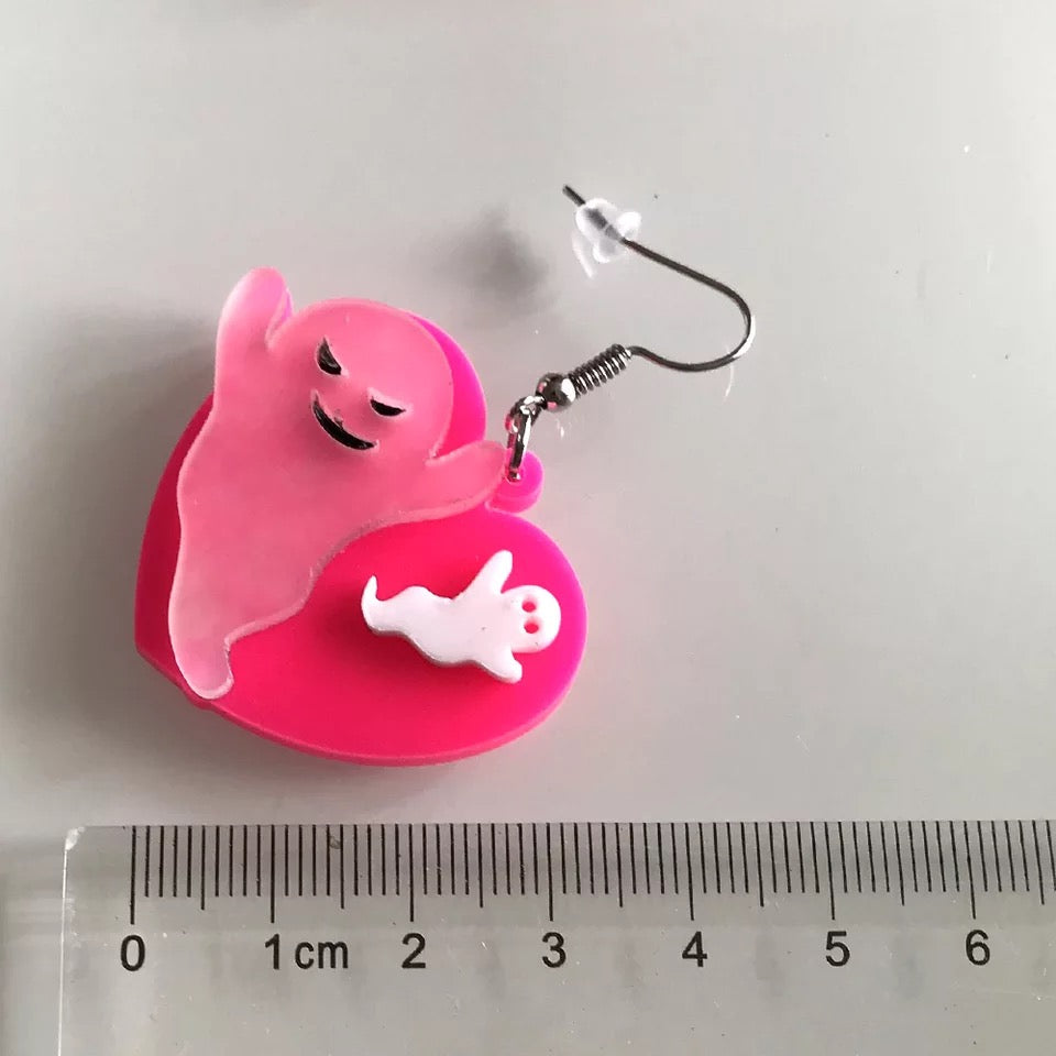 Neon Ghost Earrings