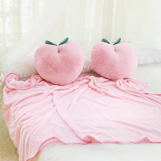 Peach Pillow & Blanket Set