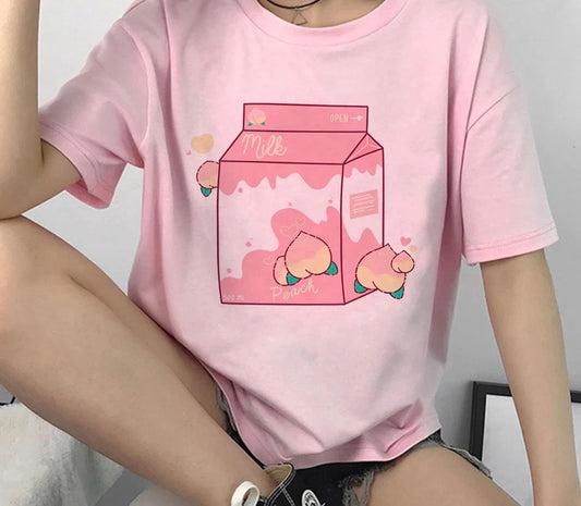DDLGVERSE Peach Milk T-Shirt