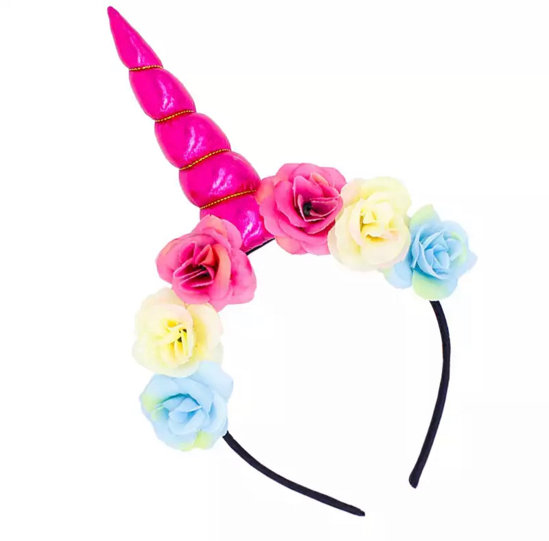 DDLGVERSE Unicorn Headband Floral Pink