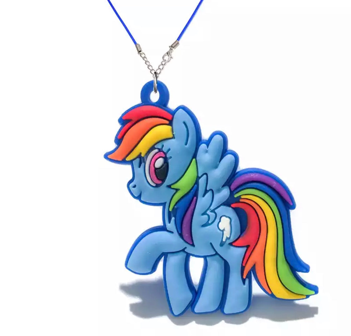 DDLGVERSE Cartoon Pony Necklace Blue 2