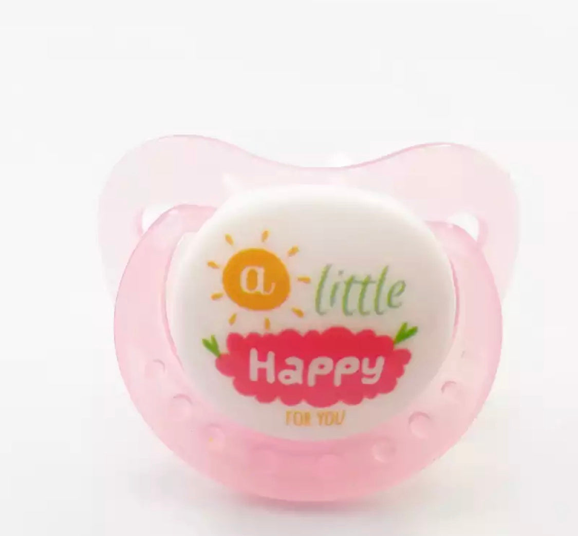 DDLGVERSE Adult Pacifier 'A little happy for you' in pink