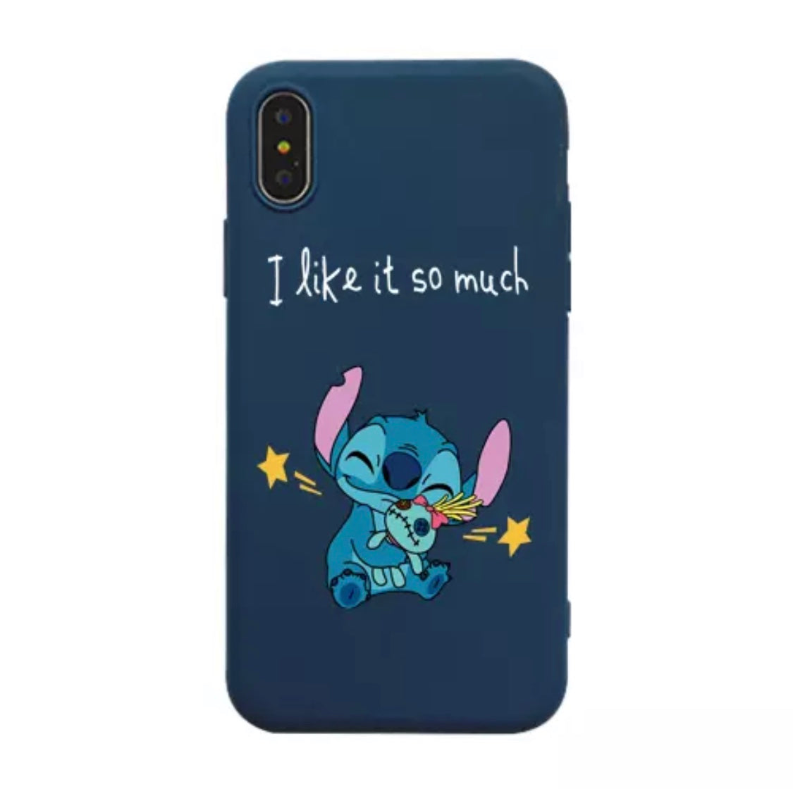 DDLGVERSE Stitch Slogan iPhone Case Blue