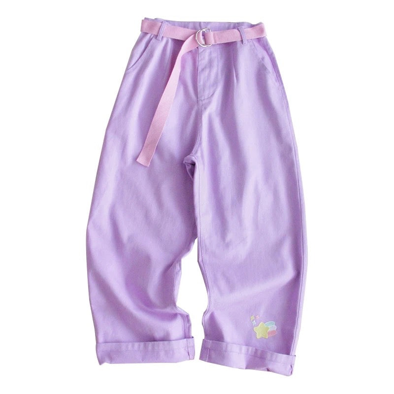 Pastel Purple Denim Pants