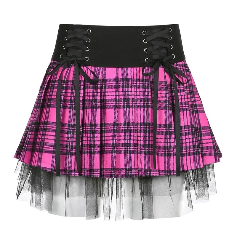Punk Inspired Checked Skirt