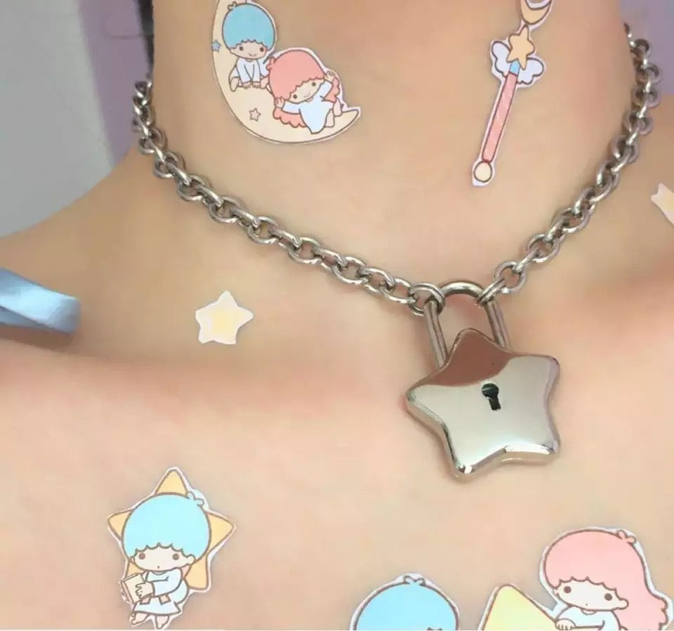 Cute Star Lock Necklace