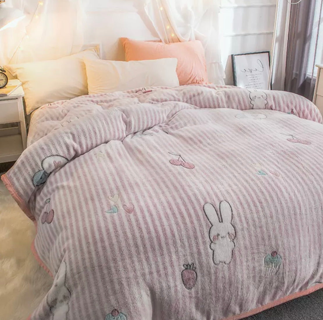 Pinstripe Bunny Blanket