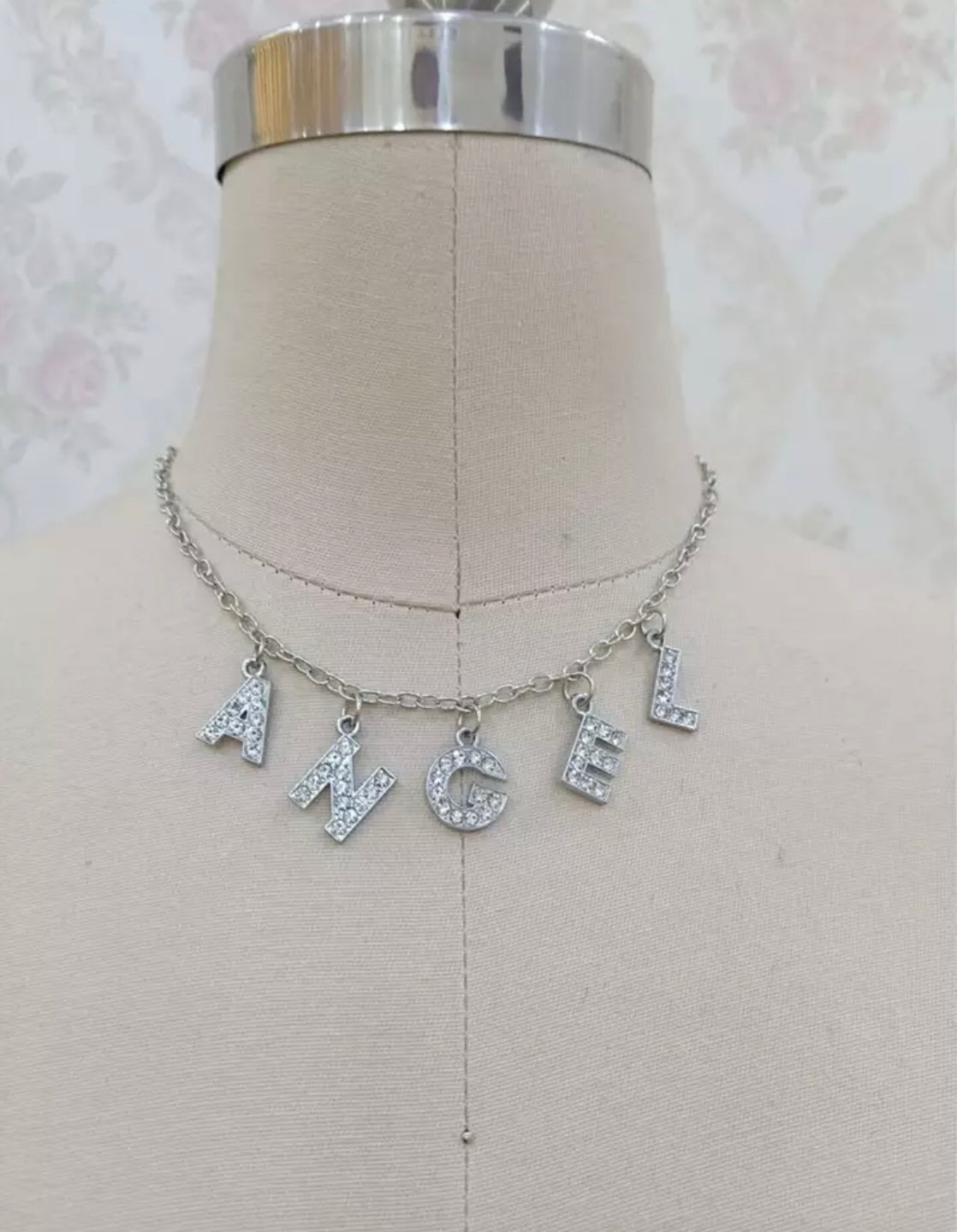 DDLGVERSE angel silver plated necklace