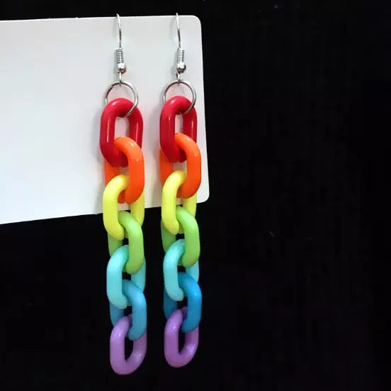DDLGVERSE Rainbow Chain Dangle Earrings