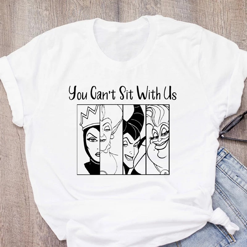DDLGVERSE you can't sit with us T-Shirt white
