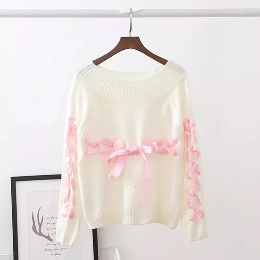 Knitted Ribbon Sweater
