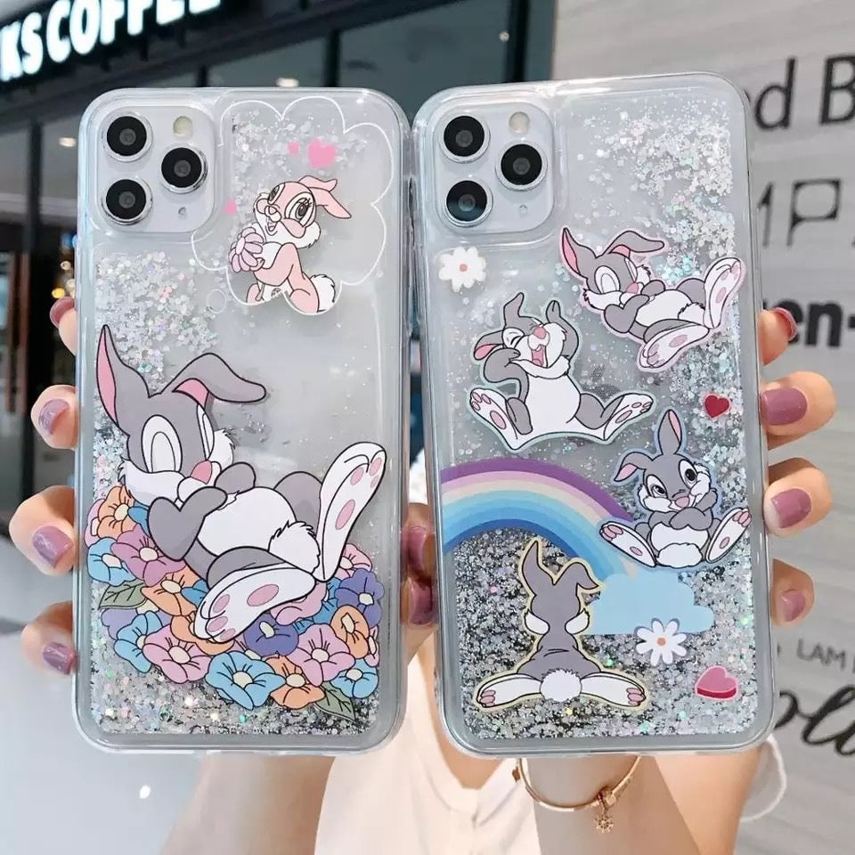 Cartoon Bunny Glitter iPhone Cases