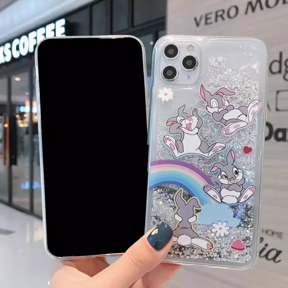 Cartoon Bunny Glitter iPhone Cases