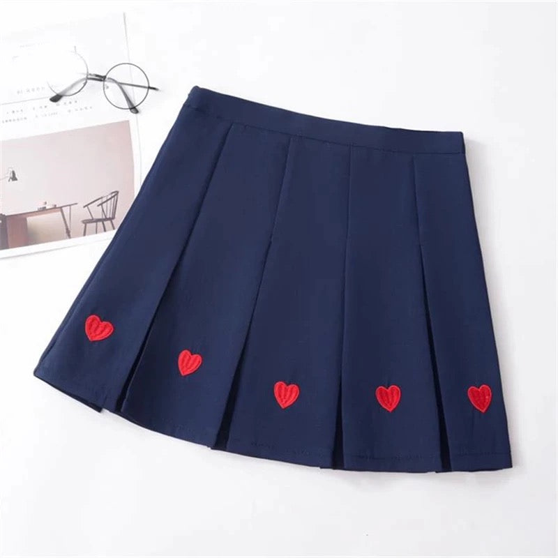 Pleated Heart Skirt