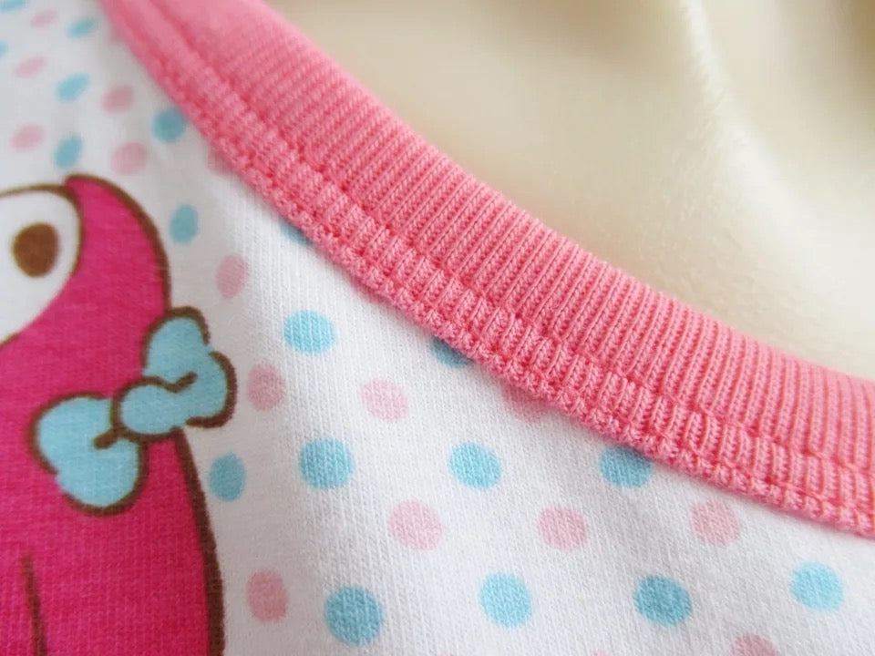 DDLGVERSE My Melody Adult Onesie close up of neckline and collar