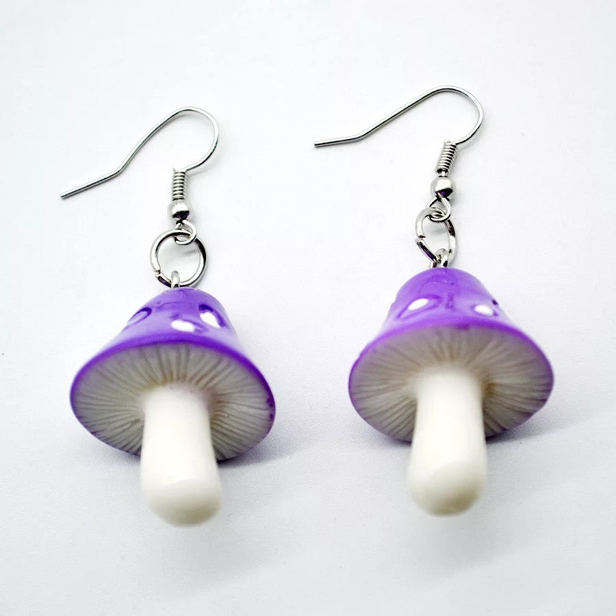 DDLGVERSE Mushroom Earrings Purple