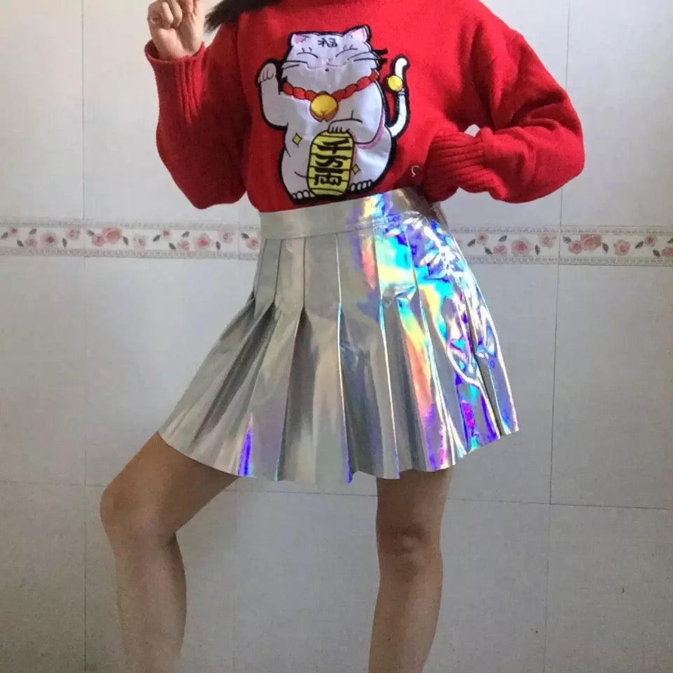 PU Holographic Skirt