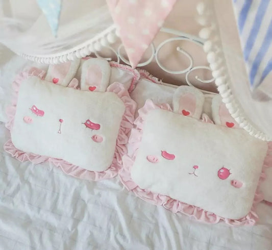 Bunny Lace Trim Pillow