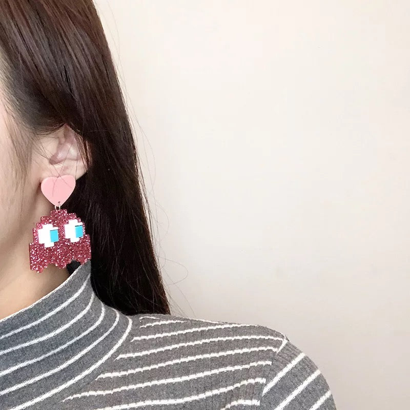 Pixel Ghost Earrings