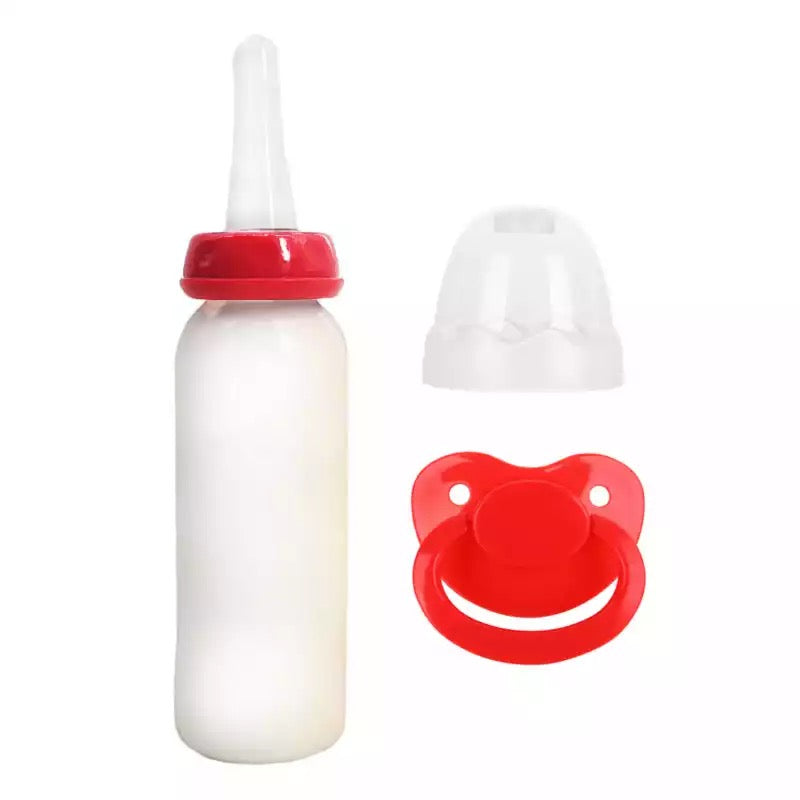 Red Adult Bottle & Paci Set