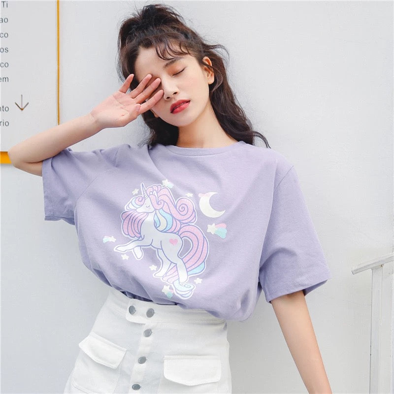 DDLGVERSE Unicorn T-Shirt Pastel Lilac