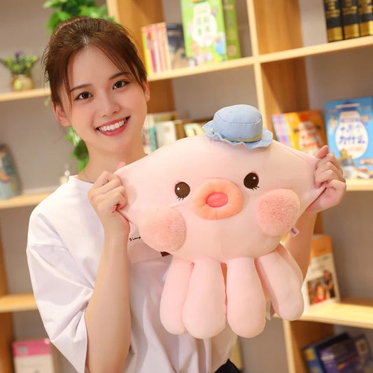 DDLGVERSE Squish the octopus Plushie Pink Stretched