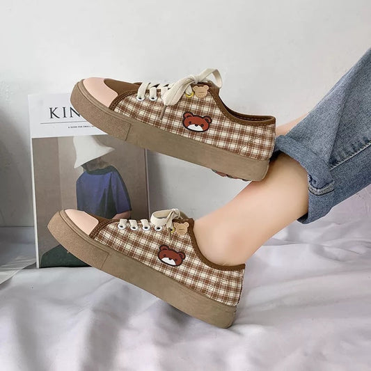 Checkered Bear Sneakers