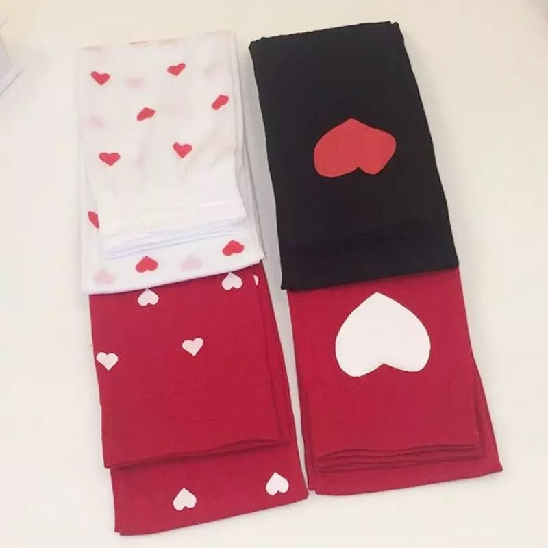Love Heart Thigh High Socks