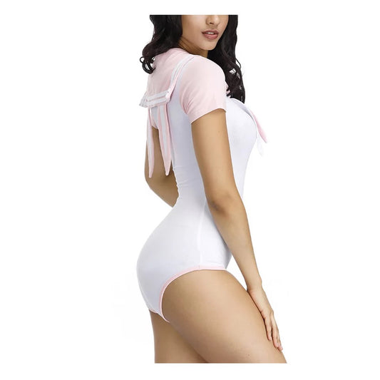 DDLGVERSE bunny onesie and skirt 2 piece set side view left